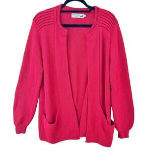 Peruvian Link Ebel cardigan sweater 100% alpaca bright red women’s one size